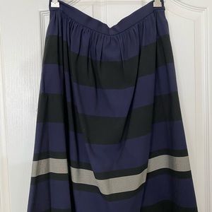 Navy & Black A-line Skirt